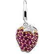 14K Two-Tone Gold Pink Sapphire and Diamond Strawberry Charm