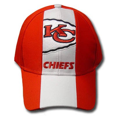 NFL KANSAS CITY CHIEFS COTTON VELCRO WHITE RED HAT CAP