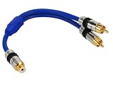 Produkt-Bild: INLINE Cinch-Y-Kabel PREMIUM 1 Bu 2 St 0,25 m High Quality Premium Cinch-Y-Kabel Laenge 25cm vergoldete Kontakte