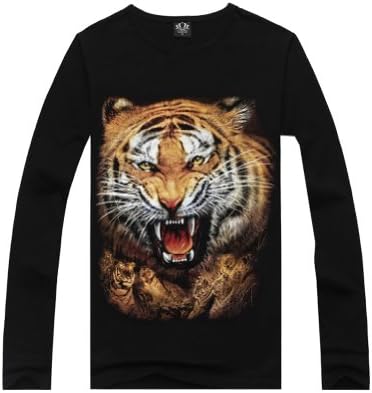 Black 3d Long Sleeve Shirt for Men (HJ01)