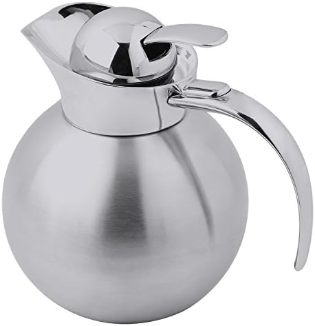 Panesor 1.2 Liter(41 Ounce) Double Vacuum Insulated Stainless Steel Coffee Carafes, Hot Water/Coffee Pots, Serving Pitchers, Elegant Water/Coffee Accessory Server, Silver