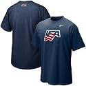 Nike 2010 Winter Olympics USA Hockey Navy Blue Logo T-shirt