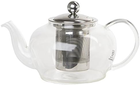 Le Juvo 20 Ounce Glass Teapot with Stainless Steel Tea Strainer