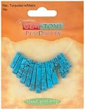 Semi-Precious Fan Pendant-Synthetic Turquoise With Matrix