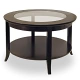 Coffee Table with Glass Top, Dark Espresso - winsome wood 92219