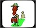 Mouse Pad with binoculars, ranger, searching, bear, hiding