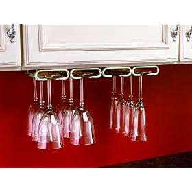 <b>11 inch Quad Stemware Rack Satin Nickel</b>