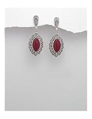 Marcasite Earrings In 92.5 Sterling Silver