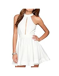 Polyester Off the Shoulder Sleeveless Backless Tunic/Mini Dress 