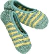 Life is good. Womens Snuggle Footsie - Stripes - Rose/Umber - OS