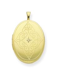 Genuine .925 Gold-plated Sterling Silver & Diamond 20mm D/C Oval Locket. 100% Satisfaction Guaranteed.