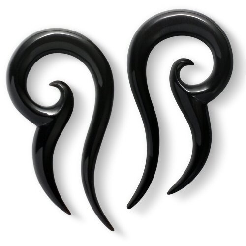 Pair of Black Water Buffalo Horn Hooks - BY10: 2g