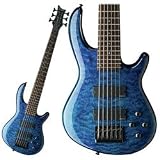 Dean Edge Q6 6-String Bass Quilted, Blue