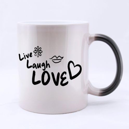 Personalized Love Laugh Live ,funny popular quote art 100% Ceramic 11-Ounce Morphing Mug