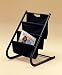 Black metal and cloth magazine rack