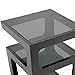 Baxton Studio Clara Modern End Table with 3-Tiered Glass Shelves, Black