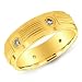 14K Yellow Gold Textured & Polished Diamond Ring