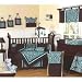 41GS38WNWoL. SL75  Bella Turquoise and Chocolate Baby Bedding   9 pc Crib Set