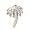 Mother of Pearl and Lab Created Diamond 925 Sterling Silver Palm Tree Pendant Necklace with Rhodium Plated with Delicate 16 inch Sterling Silver Chain