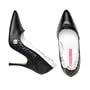 C Label black leather and snakeskin 'Venom' pumps