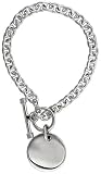 Sterling Silver Oval Link Rolo Bracelet / Necklace with Round Disc