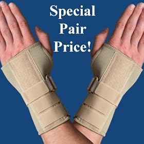 PAIR of Thermoskin Carpal Tunnel Braces with Dorsal Stay, Black , Left & Right