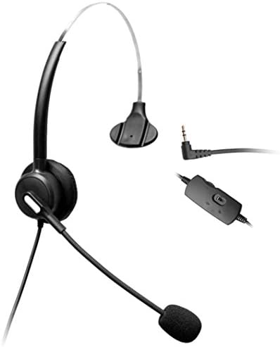 Wantech Mono Call Center Telephone Headset with Mic + Volume Mute Controls for Grandstream AT&amp;T TL88002 TL86103 TL86003 TL76108 TL7610 TL88102 TL86109 TL86009 with 2.5mm Headphone Jack(H110B04J25)