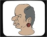Mouse Pad with Australia, earring, bust, profile, Aborigine, ethnic, tribal