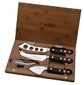 W&uuml;sthof Classic 4-Piece Cheese and Wine Set In Bamboo Gift Box