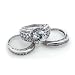 Victoria Wieck Rhodium Plated Sterling Silver Absolute Wedding Ring or Band 3 Piece Set (Size 7,8,9,10)