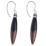 SkyeSterling Designer Black Horn Marquese Drop Earrings