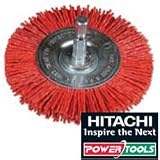 Hitachi Ø 75mm Fein-Rundbürste mit Schleifnylon, 751329 Bürste [für Alu, Messing, Kunststoff, Stahl, INOX]