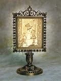 Snowman Lithophane Victorian Stand Antique Brass