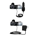 Essential Kit for the Samsung Bluetooth Headset WEP410 includes a Car and Wall Charger - Gomadic Brand w/ TipExchange Technology