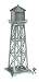 HO B/U Water Tower, Lighted w/Figures