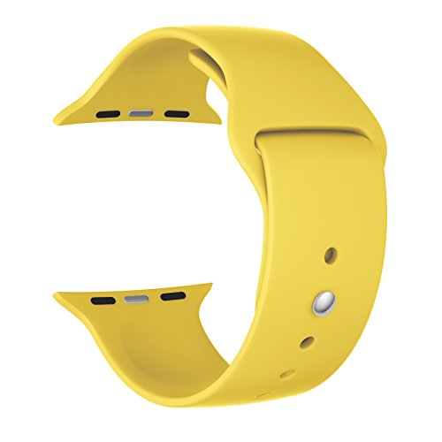 Apple Watch Band - Valuebuybuy Soft Silicone Sport Style Replacement iWatch Strap bands for Apple Wrist Watch 38mm Models Formal Colors S/M Size-42mm/Yellow