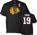 Chicago Blackhawks Jonathan Toews Captain Reebok Black T Shirt