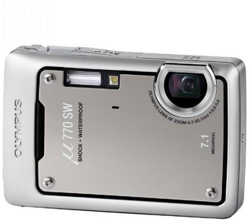 Childrens Toyshop  Electronics : Olympus Mju 770 SW Digital Compact Camera - Titanium Grey (7.1MP, 3x Optical Zoom) 2.5" LCD