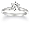 Certified Platinum Round Solitaire Diamond Engagement Ring (1 ct, G-H Color, VS2 Clarity)