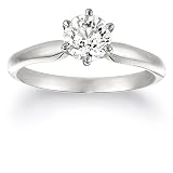 Certified Platinum Round Solitaire Diamond Engagement Ring (1 ct, G-H Color, VS2 Clarity)