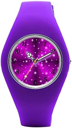 Allneed you Pink Rainbow In Elephant Skin Leather Optics Silicone Sport Watches