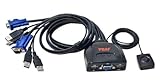 Syba SY-KVM20051 USB Interface, 2x Ports Cable KVM Switch, Compact Design, Video up to 2048x1536 Pixels, with Wired Remote...