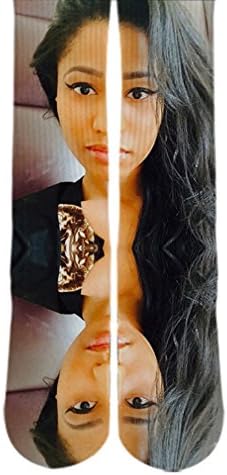 DopeSox Men's Nicki Minaj Elite Custom Print Socks One Size (6-12) White