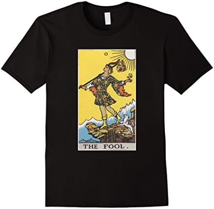 Men's Vintage Tarot Card #0 The Fool Shirt Medium Black