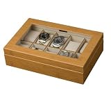 Mele & Co Logan Glass Top Watch Box in Bamboo