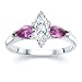 1.00 CT MARQUISE DIAMOND W PEAR PINK SAPPHIRE RING 18K