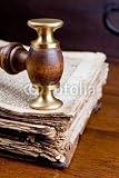 Wallmonkeys Peel and Stick Wall Decals - Old Judge's Gavel on an Antique Book of over 300 Years Old - Removable Graphic