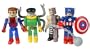 Marvel Universe Mini-Mates "Unmasked Spider-Man", "Captain America", "Absorbing Man" and "Dr. Octopus"