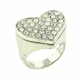Sterling Silver Cz Heart Right Hand Ring