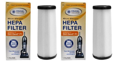 2 Dirt Devil F1 HEPA Filters; Long-Life WASHABLE, REUSABLE and HEPA Filtration, Compare With Dirt Devil Part # 3-JC0280-000, 1-863118-000